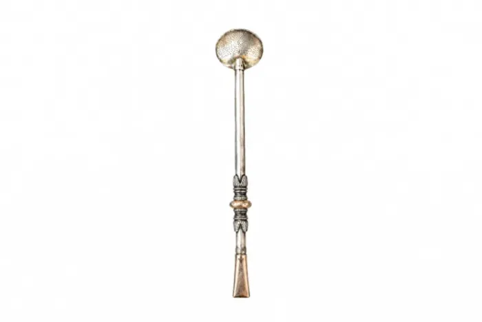 Bomba Gaúcha Antiga em Prata e Ouro - Peça Artesanal Decorativa