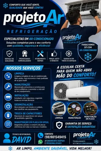 projetoAr refrigeração whatsapp *15
