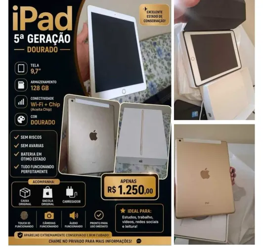 Ipad 5 geração 1.250,00