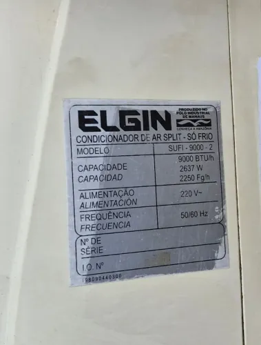 Ar Condicionado Split - ELGIN 9.000 BTUS - Usado
