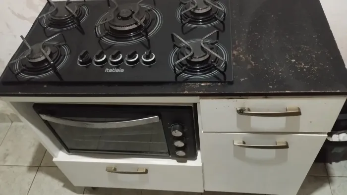 Fogão Cooktop, móvel e forninho