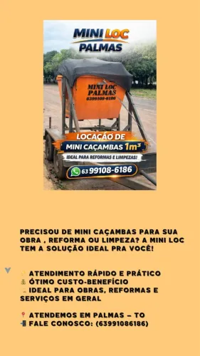 Locação de mini caçambas