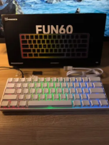 AKKO FUN60 Pro Branco Teclado Gamer 60% Hall Effect Rapid Trigger 8000Hz