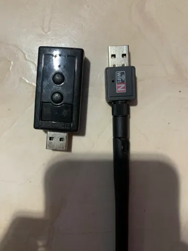 placa de áudio USB + adaptado Wi-Fi USB