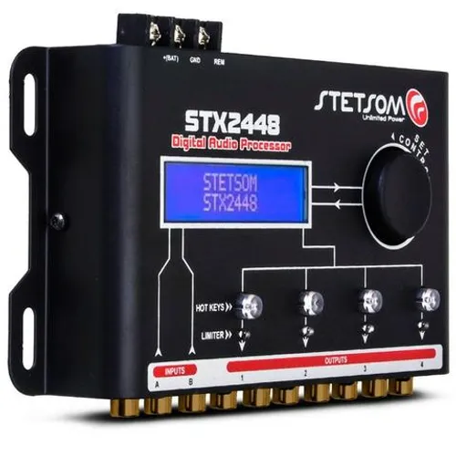 Processador de audio stx 2448 4 vias stetsom NOVO 1 ano de garantia Entregamos