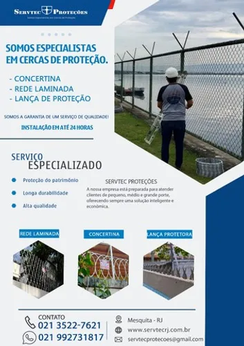Concertina, Rede Laminada, Arame farpado, Telas, Alambrado, Lança de Proteção