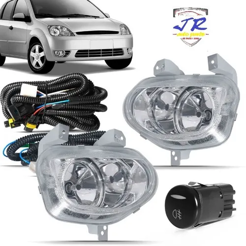 Kit Farol de Milha Fiesta Hatch Sedan 2003 2004 2005 2006 2007 Auxiliar Neblina