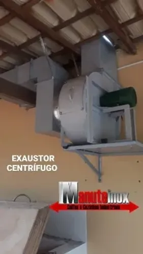 Sistema de exaustão exaustor axial e centrifugo industrial 