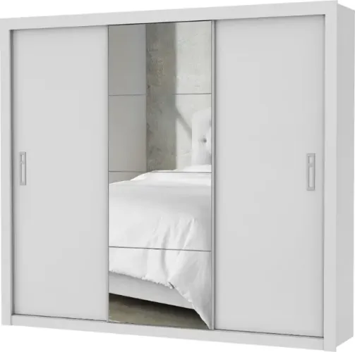 Guarda Roupa c/ Espelho 3 Portas de Correr 4 Gavetas Super Lindo Fazemos Novo