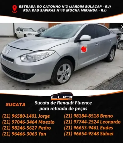 Sucata de Renault Fluence para retirada de peças