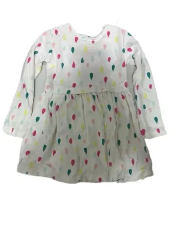 Vestido Infantil Branco Gotas Plush Tiptop