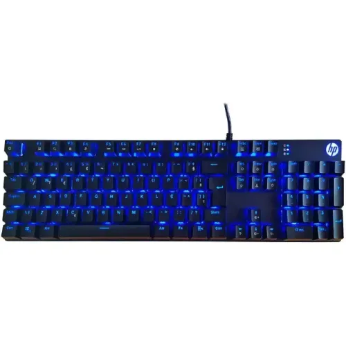 Teclado Gamer Mecânico HP GK100 Led RGB Switch Blue - WZetta