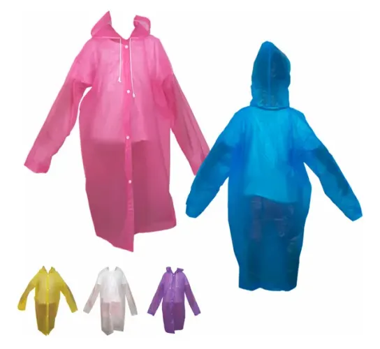 Capas Capa De Chuva Infantil Impermeável C/ Bolso Capuz Cor ROXA Lilás 