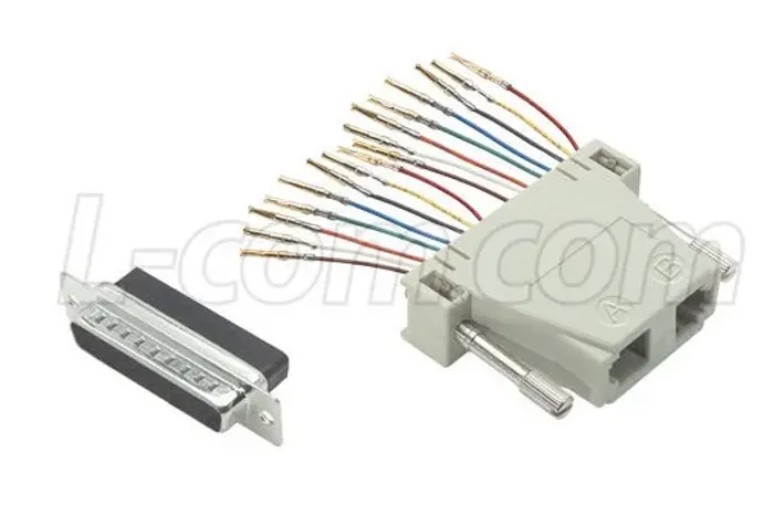 Adaptador Modular DB25 Macho para RJ45 duplo