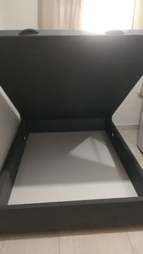 Cama Box Baú Cinza - Design Moderno e Funcional
