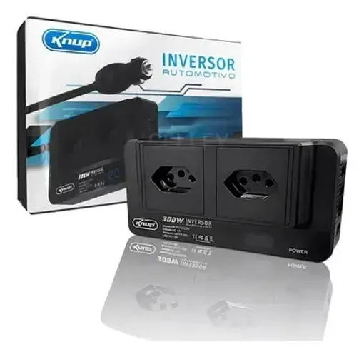 Inversor Veicular de 12v para 110v 300w com 4 portas usb 5vdc knup kptc13 Loja Coimbra