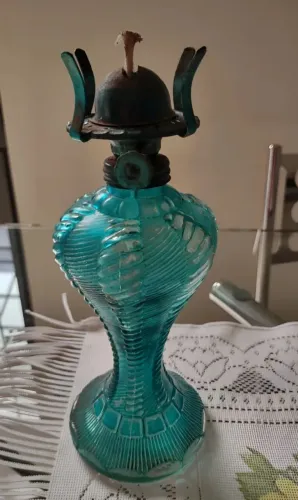 Lampião Base ornamentada Verde