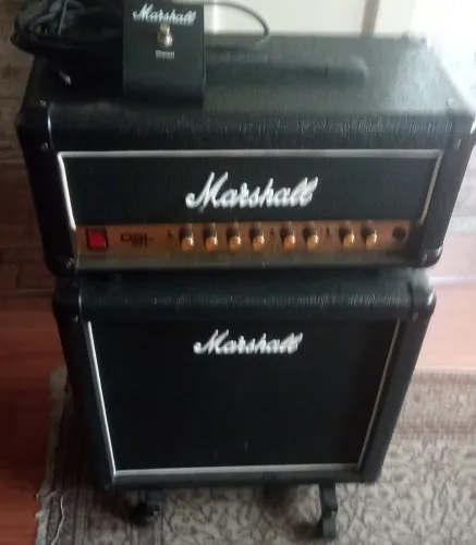 Amplificador Marshall DSL15H e Gabinete Marshall com Celestion Vintage para Guitarra