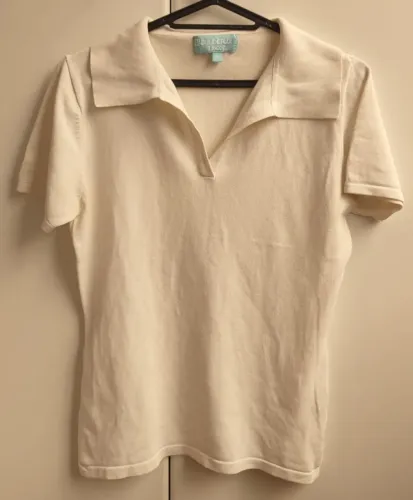Blusa Polo Tricot - Off-white - Elle Et Lui
