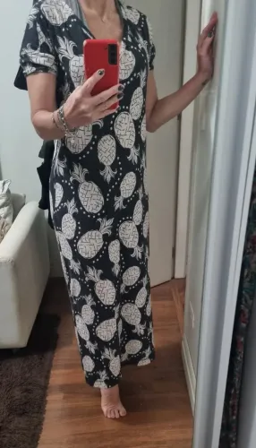 Vestido novo tropical / abacaxi  le lis blanc,  p