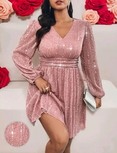 Vestido festa rosa com brilho