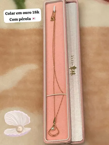 Colar em ouro 18 k com pérola japonesa