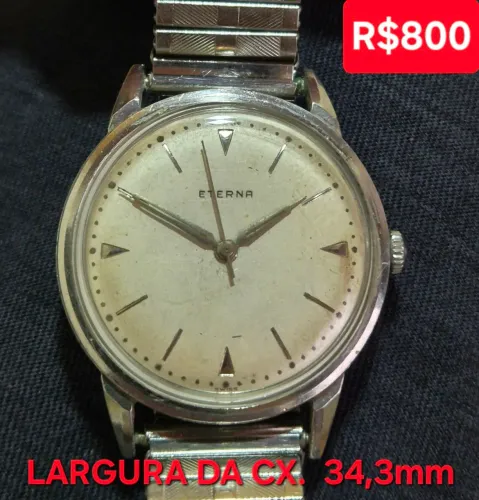 ANTIGO RELÓGIO SUÍÇO ETERNAMATIC 