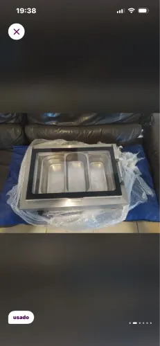 Buffet quente em inox com 3 cubas