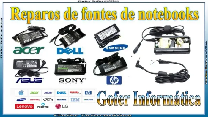 Fontes de notebooks varias marcas e modelos. (originais)