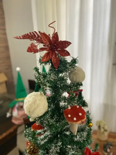 Conjunto Árvore de Natal neve completa renovada com adereços Bosque Natal Encantado