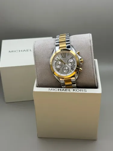 Relógio Michael Kors Cronógrafo Bicolor Prata & Dourado + Caixa Completa e Manual