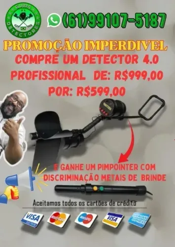 DETECTOR DE METAL PROFISSIONAL 4.0 + PIMPOINTER DE BRINDE