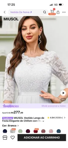 Vendo vistido de casamento usado apenas uma vez