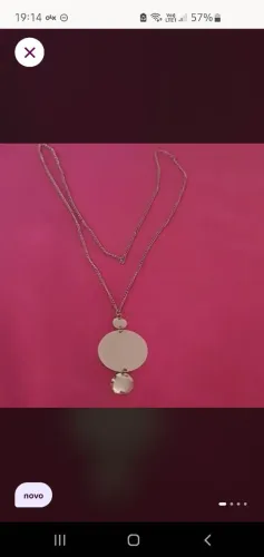 Colar longo com Pingente Redondo