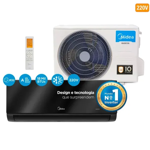 Ar-Cond Split Inverter 18.000 Btus Midea Xtreme Save Black Edition 220V Wi-fi