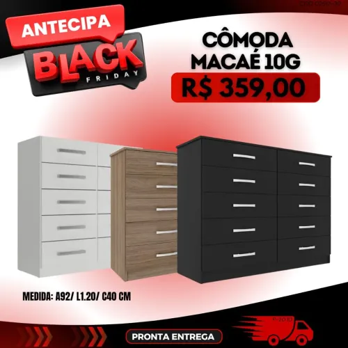 Cômoda Macaé 10 gavetas 