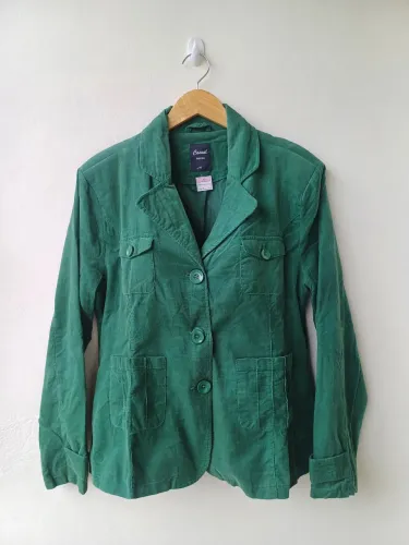 Blazer Verde Casual em Veludo