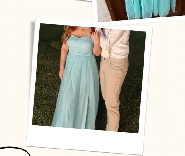 Vestido de festa verde menta/tiffany - M R$100