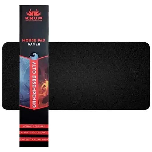 MousePad Gamer 80x40cm com Bordas Costuradas, Speed, Estampa Preta - Knup 