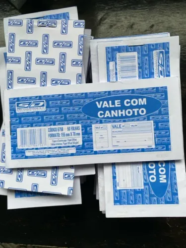 Kit com 30 Talão de Vale com Canhoto Tamoio (50 folhas cada)