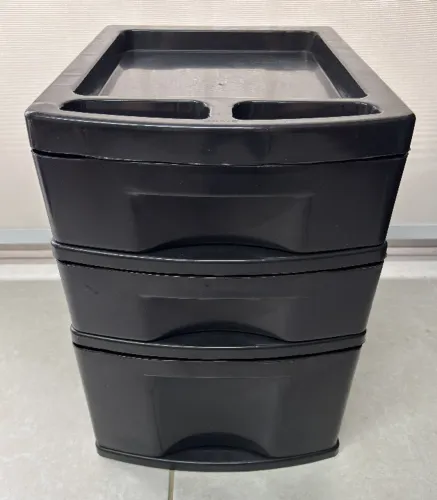 Gaveteiro Plástico 3 Gavetas Desmontável - Preto - Agraplast