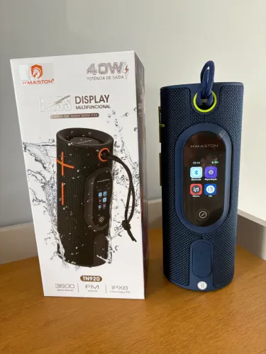[Novo] Caixa De Som Bluetooth com tela Tn920 40w Ipx6 Rgb Bateria 3600mah