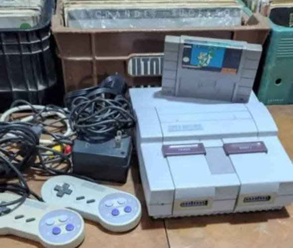 Super Nintendo original (SNES) System with Super Mario World
