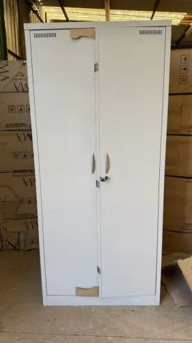 Armário De Aço Pa 90 Com Chave 02 Portas Cinza - Novo - Isma