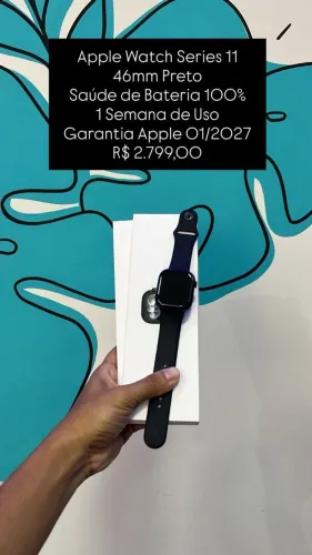 Seminovo: Apple Watch Series 11 46mm Preto - 1 Semana de Uso | Loja Fisica