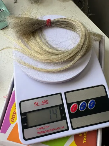 Cabelo humano mesclado 40cm - novo 14 gramas 