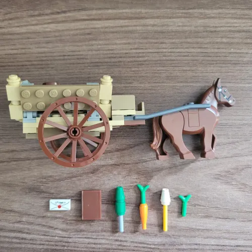 Carroça e cavalo do LEGO The Lord of The Rings Hobbit Gandalf Arrives/Chega (Código 9469)