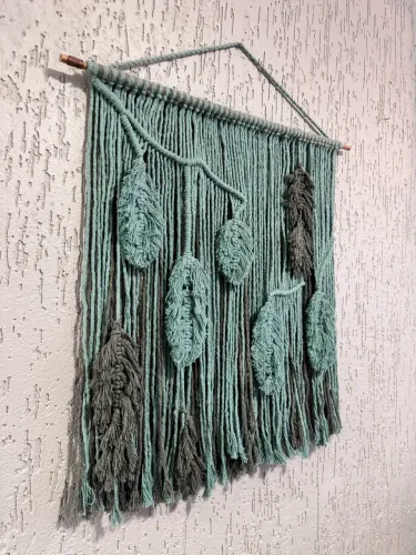 Painel tapeçaria em macramê