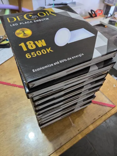 Plafon Led de embutir 18w 6500k decor Cinderela 12 unidades