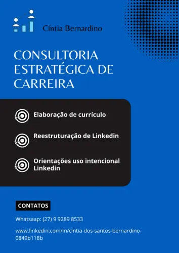 Consultoria de Carreira, elaboração e análise de currículo e reestruturação de LinkedIn